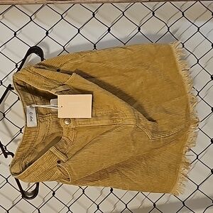 NWT tan boutique corduroy skirt